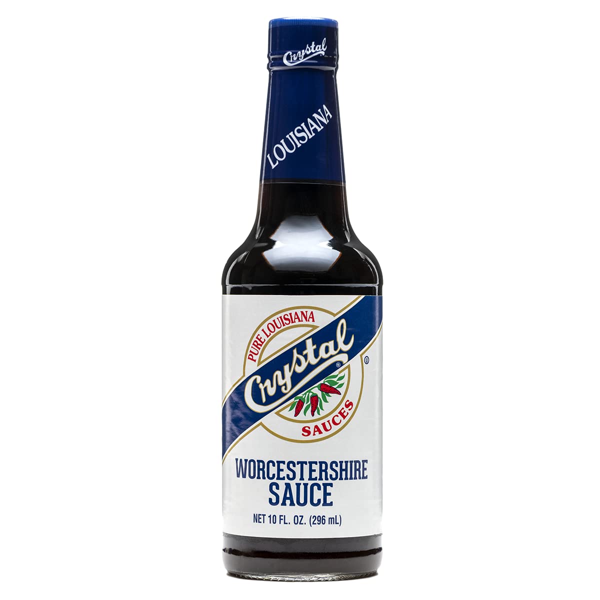 Crystal bottle front label showing 10 oz bottle and gluten free benefit