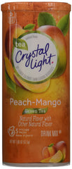 Crystal Light front canister showing peach mango label and convenience