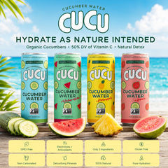 CUCU poured into glass highlighting refreshing clarity and hydration