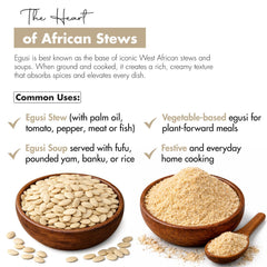 Cuisine228 close-up of whole egusi seeds highlighting texture and freshness benefit
