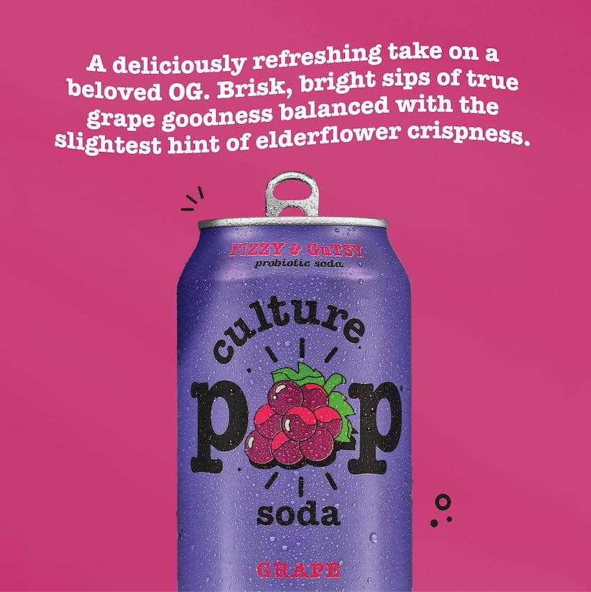Culture Pop grape can beside a soda can for size comparison and portability