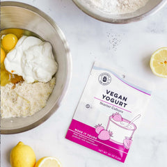 Cultures For Health creamy vegan yogurt texture closeup highlighting thick, spoonable consistency