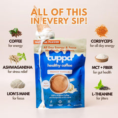 Cuppa Healthy Coffee powder close-up highlighting smooth texture and mixability