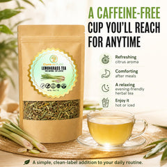 Cure wid Pure close-up of cut and sifted lemongrass leaves showing texture and aroma preservation