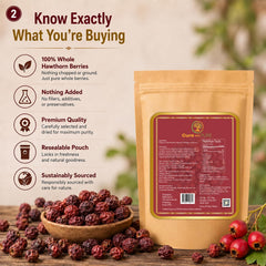 Close-up of Cure wid Pure hawthorn berries highlighting natural color and antioxidant-rich appearance