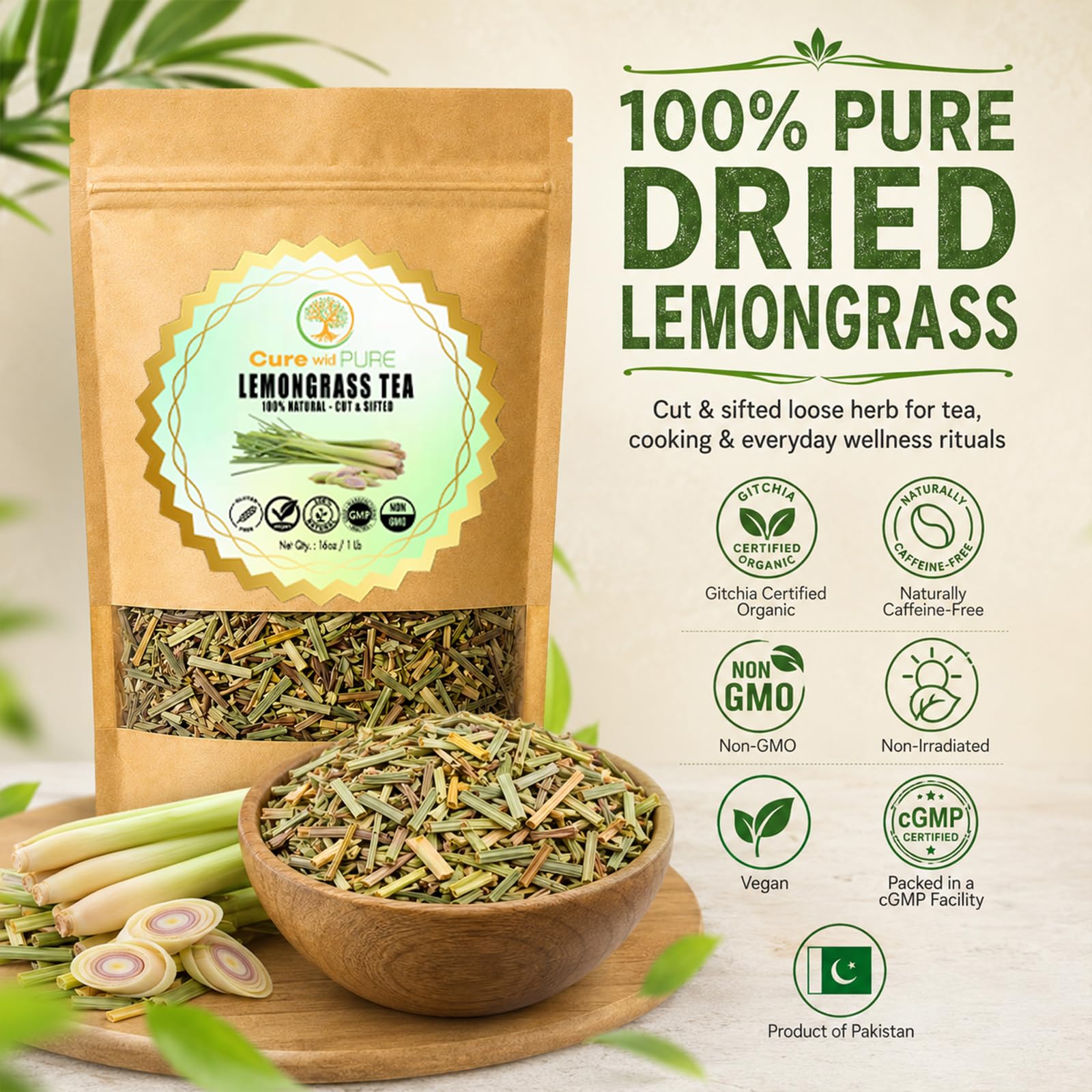 Cure wid Pure lemongrass used in a curry bowl showing enhanced citrus flavor in cooking