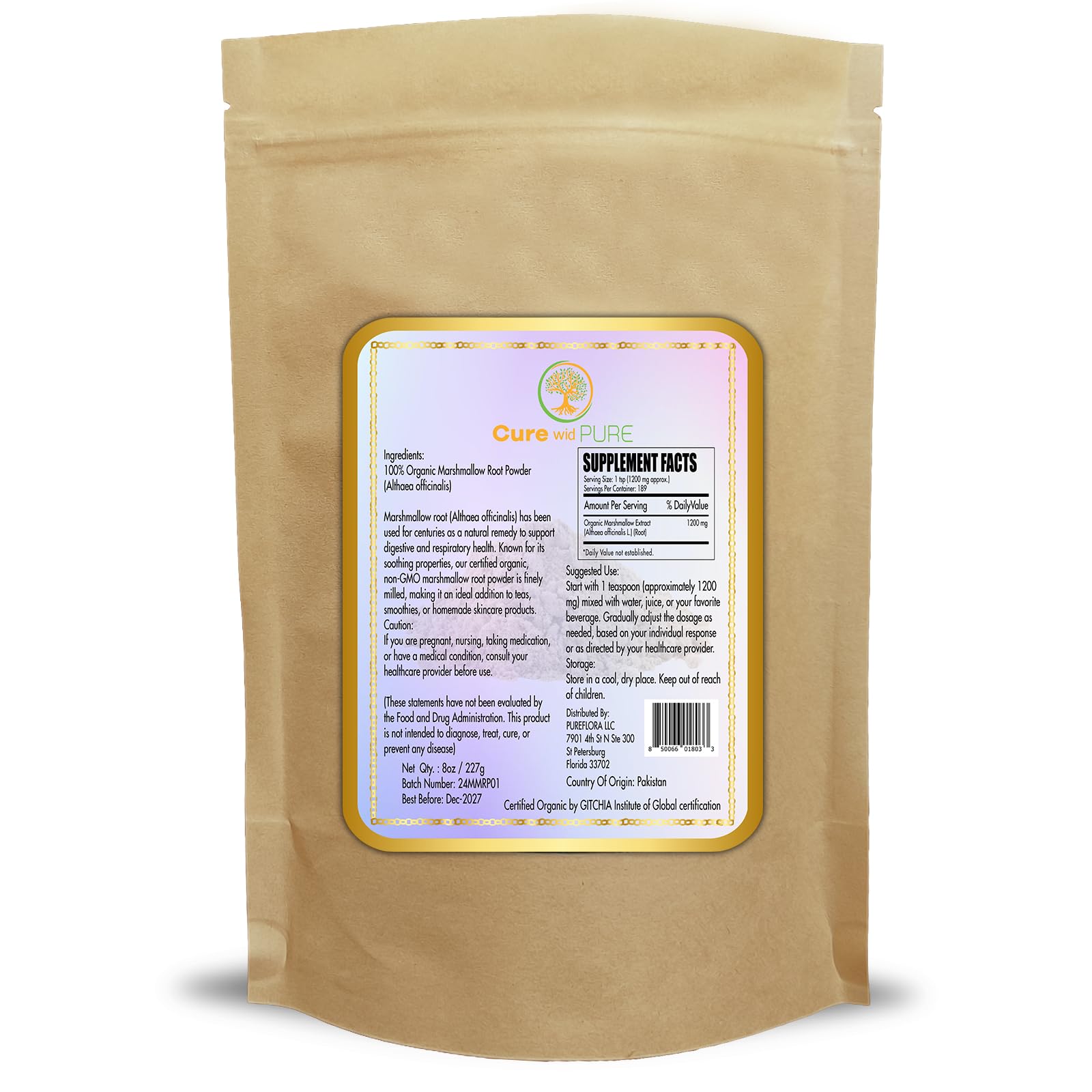 Cure wid Pure powder texture close-up highlighting fine, fluffy consistency for smooth blending