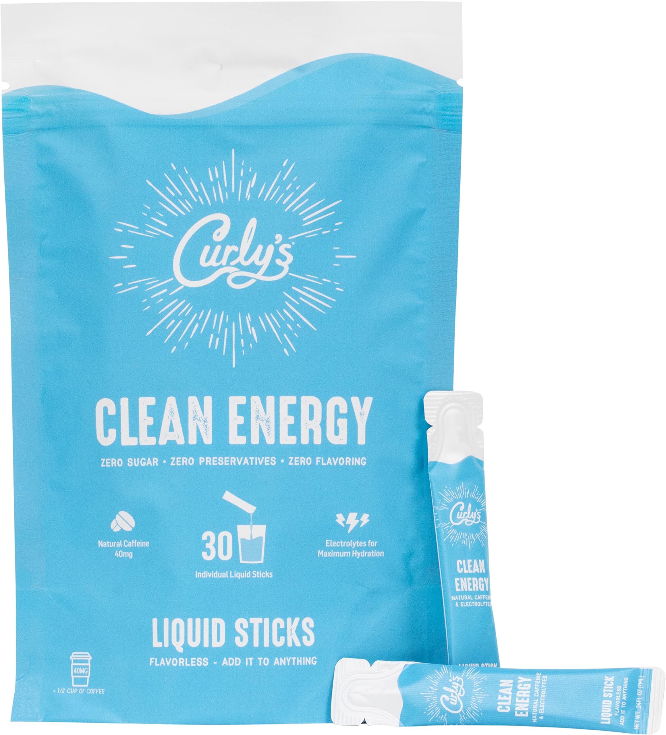 Curly's front packaging showing 30 stick boxes and brand clarity