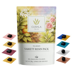 CUSHLA pack front view showing variety and benefits of instant pu‑erh