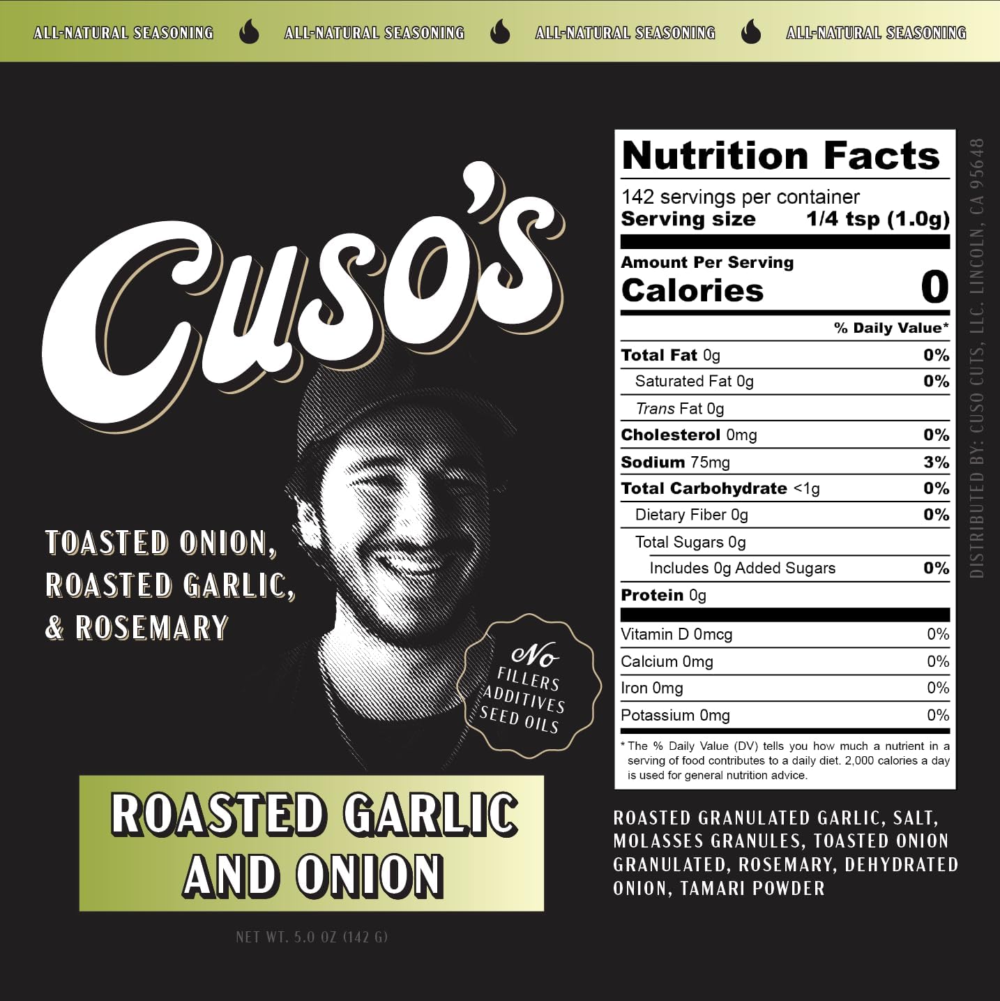 Cuso Cuts open jar with spoon demonstrating ready-to-use seasoning convenience