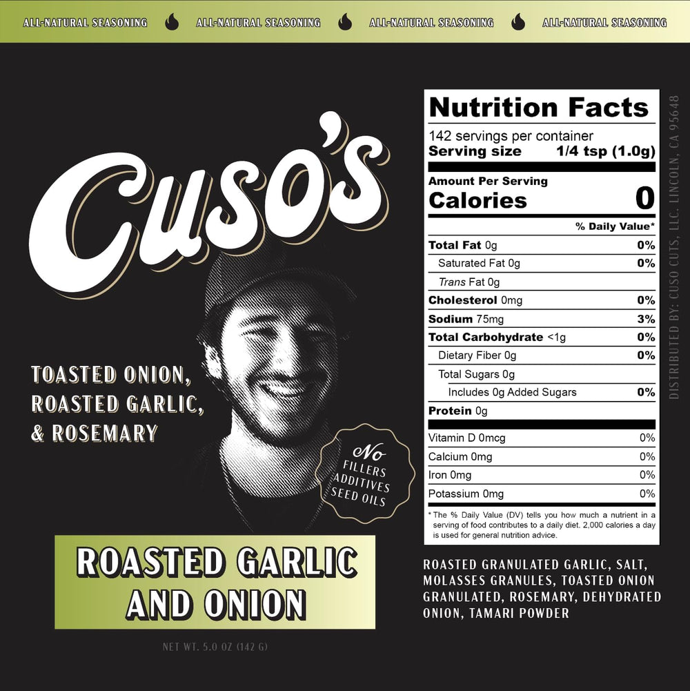 Cuso Cuts open jar with spoon demonstrating ready-to-use seasoning convenience