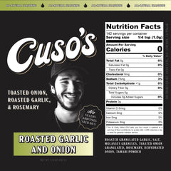Cuso Cuts open jar with spoon demonstrating ready-to-use seasoning convenience