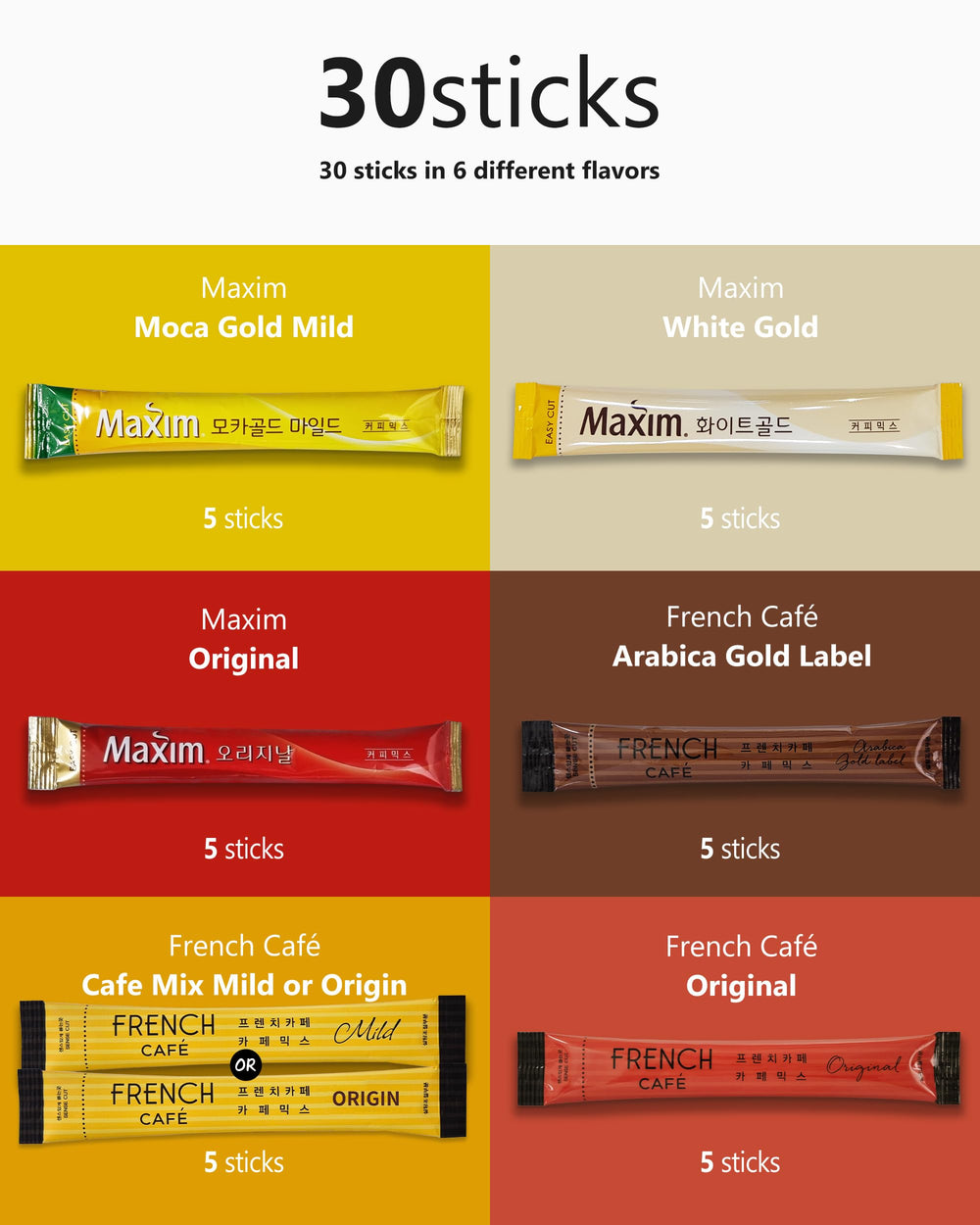 CUTIE MANGO mixed sticks laid out to display six included flavors