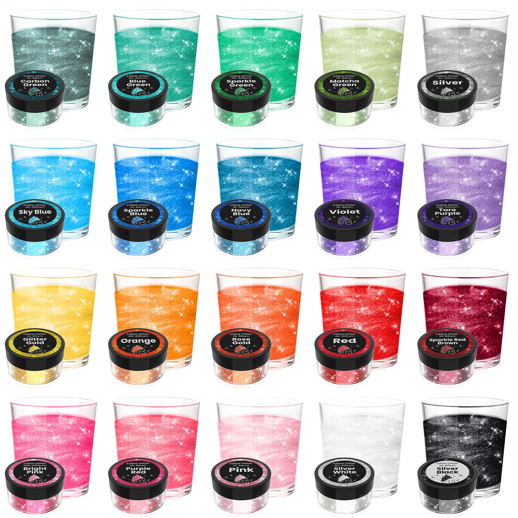 CxiRong front packaging showing 20 glitter bottles and vibrant colors for event decor
