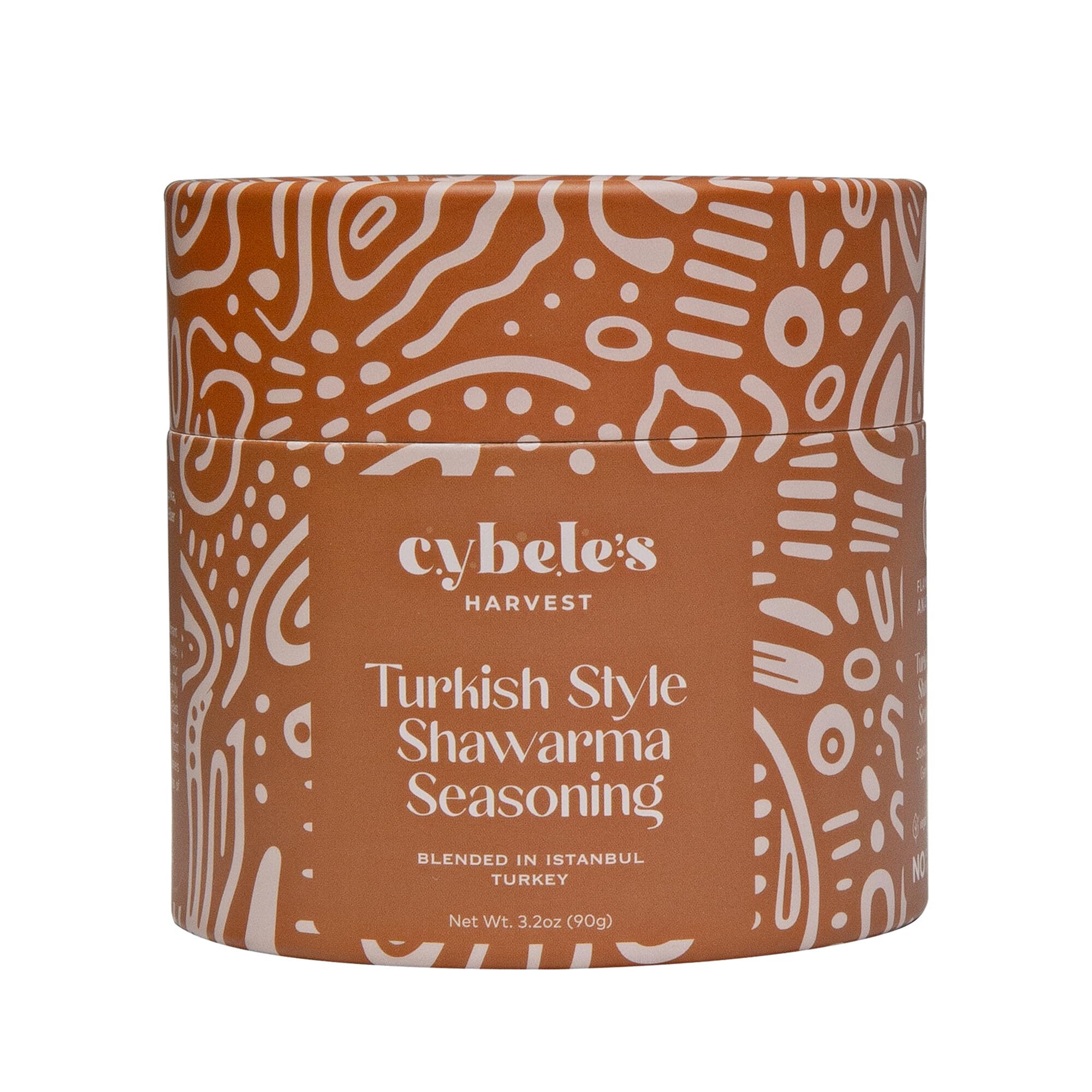 Cybele's Harvest jar front view showing authentic Turkish spice blend and freshness benefit