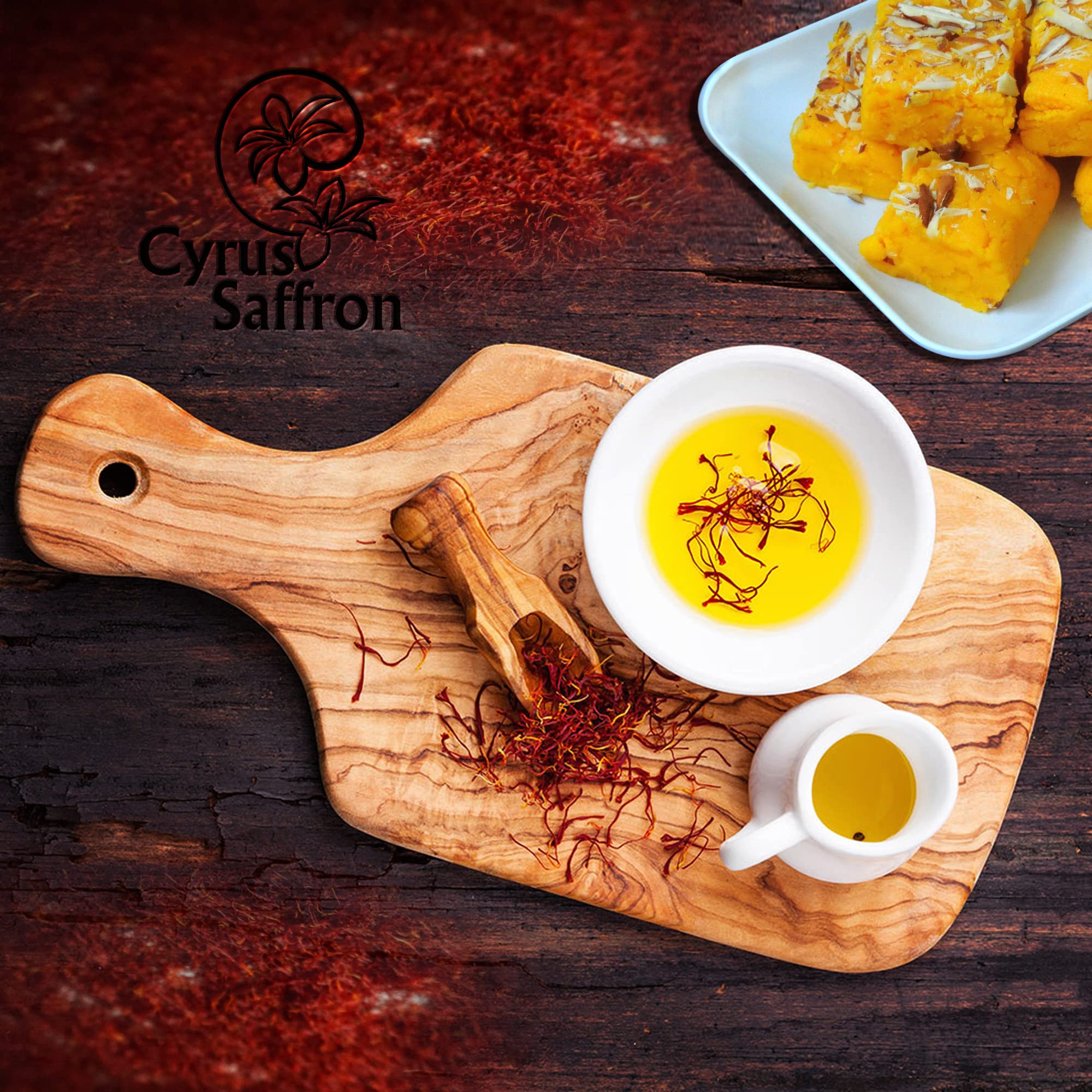 Cyrus Saffron macro texture of stigmas demonstrating fine premium quality