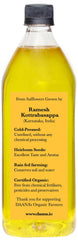 Closeup of Daana bottle neck and cap highlighting cold‑pressed freshness benefit