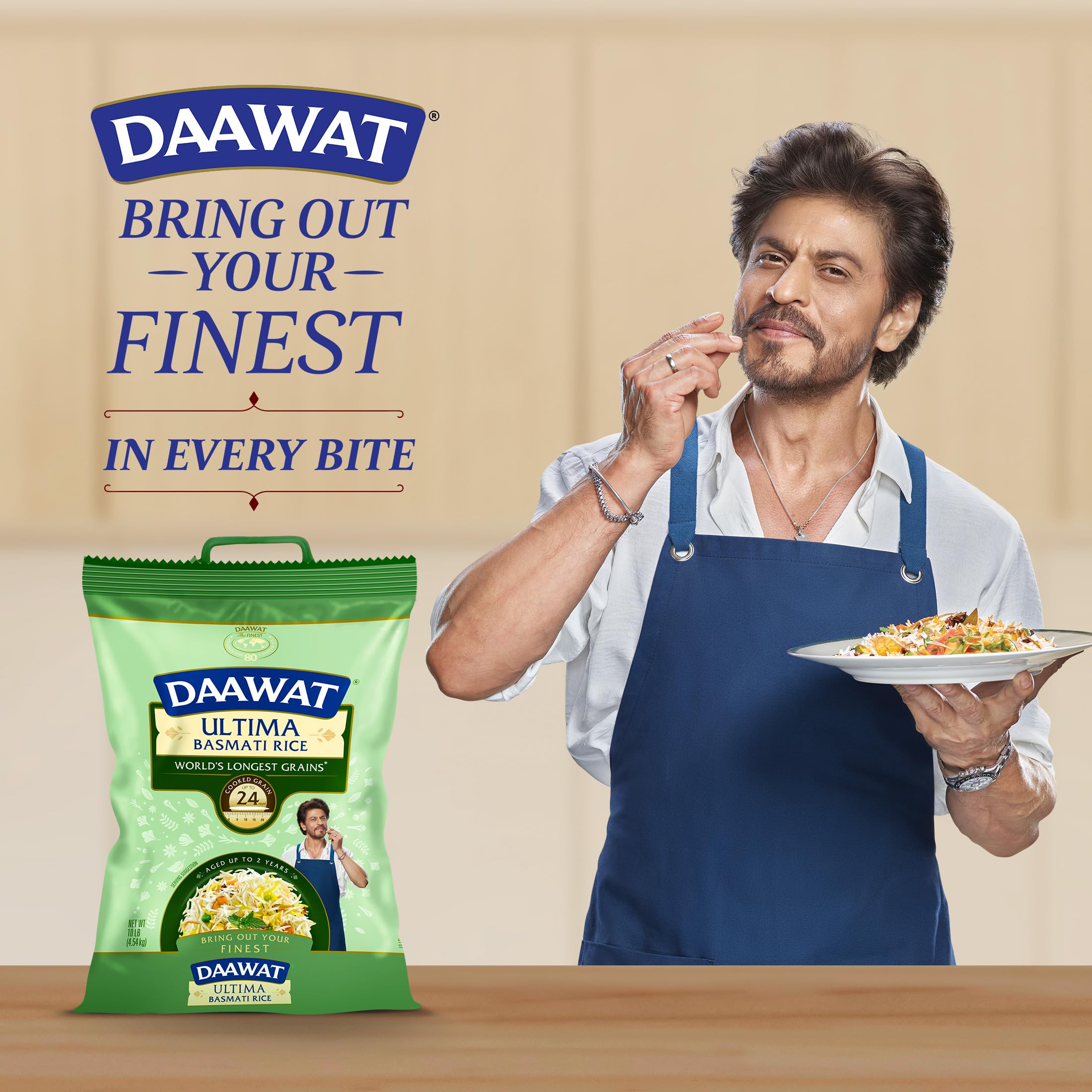 DAAWAT measuring cup with rice demonstrating portion control benefit