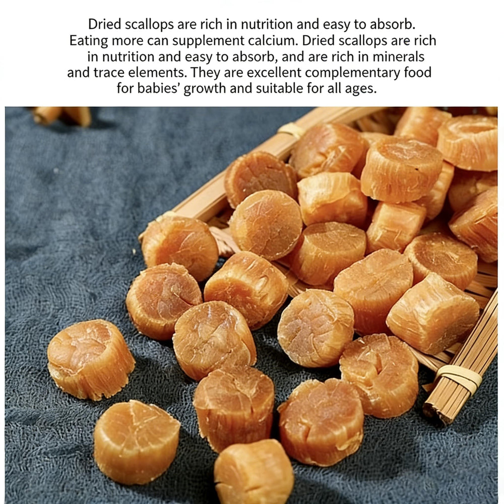 DABC OAK LAND rehydrated scallop close-up showing tender texture benefit