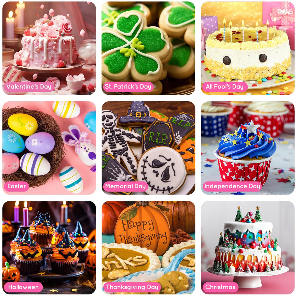 DaCool colored chocolate decorations on cake demonstrating vibrant finish
