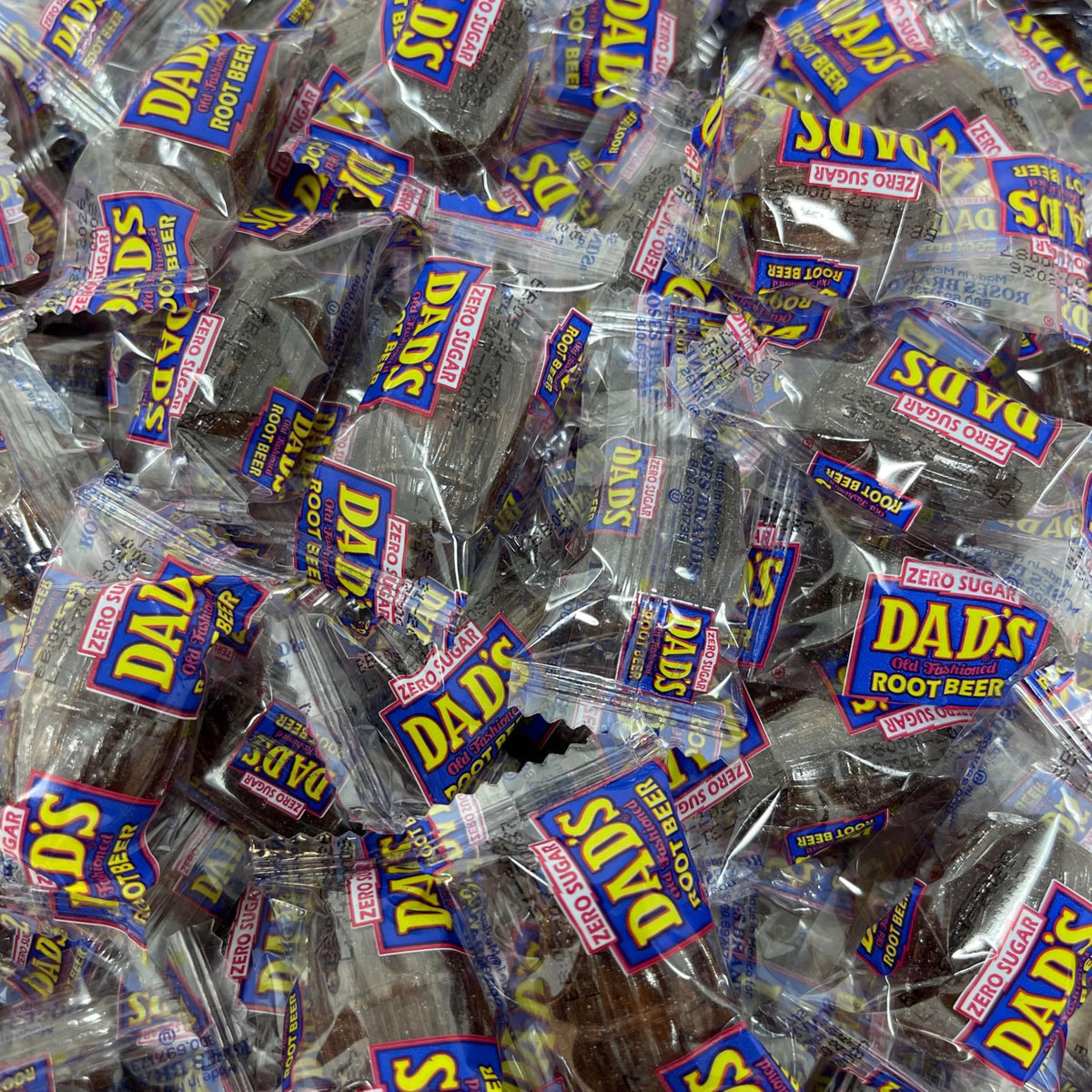 Dad's front packaging showing 1 lb bag and clear candy window, helpful for quick purchase decisions