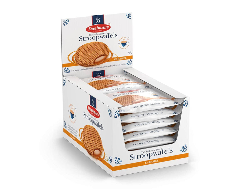 Daelmans front packaging showing 12 two-packs and clear branding, convenient portioning benefit