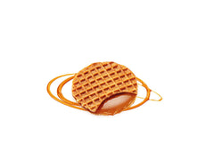 Daelmans stroopwafel warming on coffee cup steam releasing rich aroma