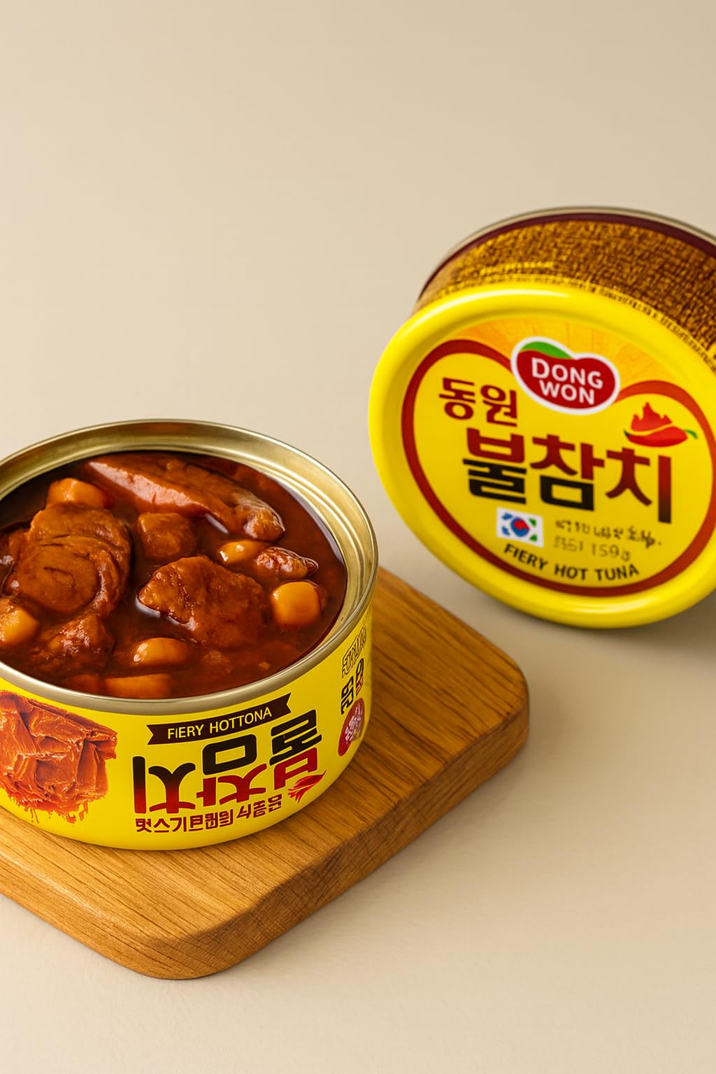 DAHLORE Dongwon four-can set displayed to show compact travel-friendly portions