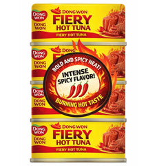 DAHLORE Dongwon front packaging showing bold spicy branding and can set benefit