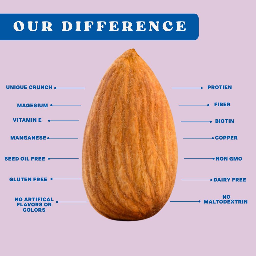 Daily Crunch nuts next to a measuring spoon showing serving size clarity