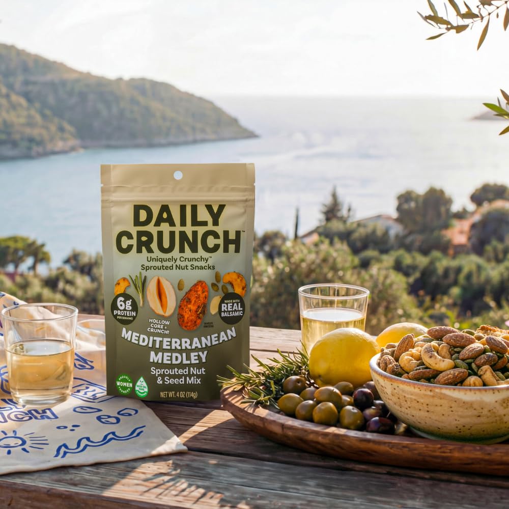 Daily Crunch snack pack inside backpack ready for travel and on-the-go energy