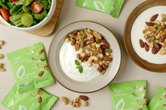 Daily Gourmet Nuts lineup of almonds cashews pistachios walnuts for variety