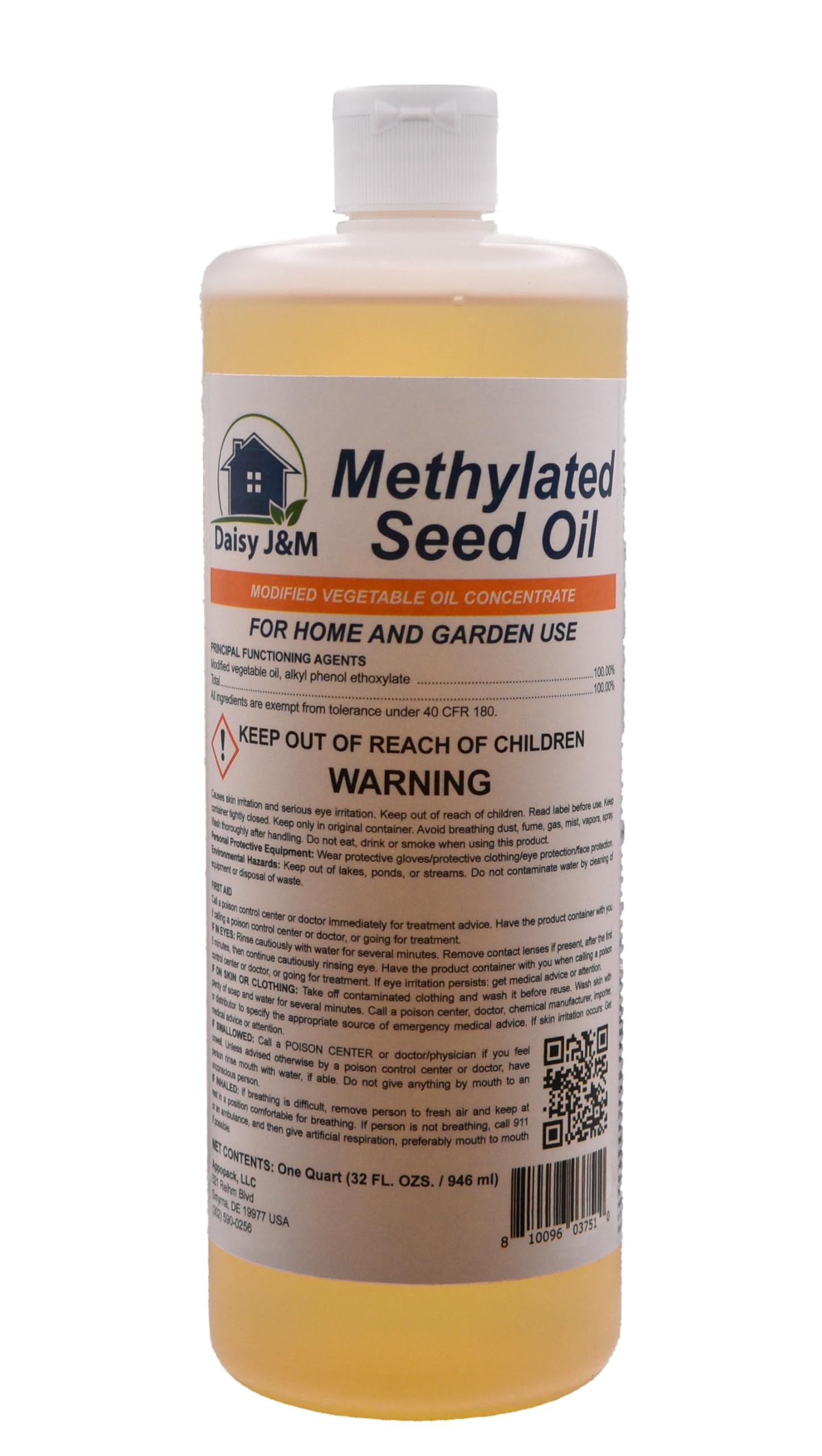 Daisy J&M 32oz bottle front label showing product and improved uptake benefit