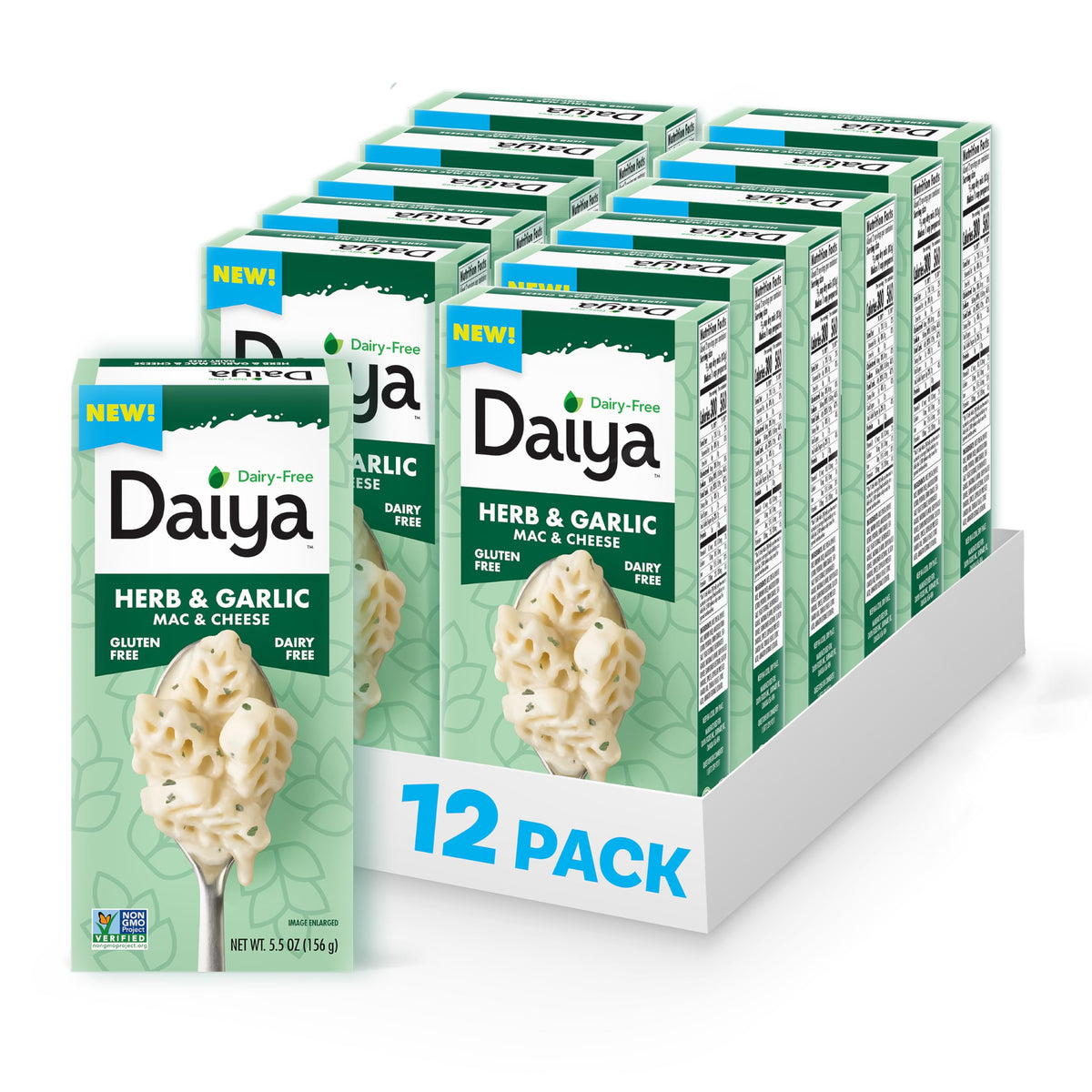 Daiya front packaging showing herb and garlic flavor and convenience