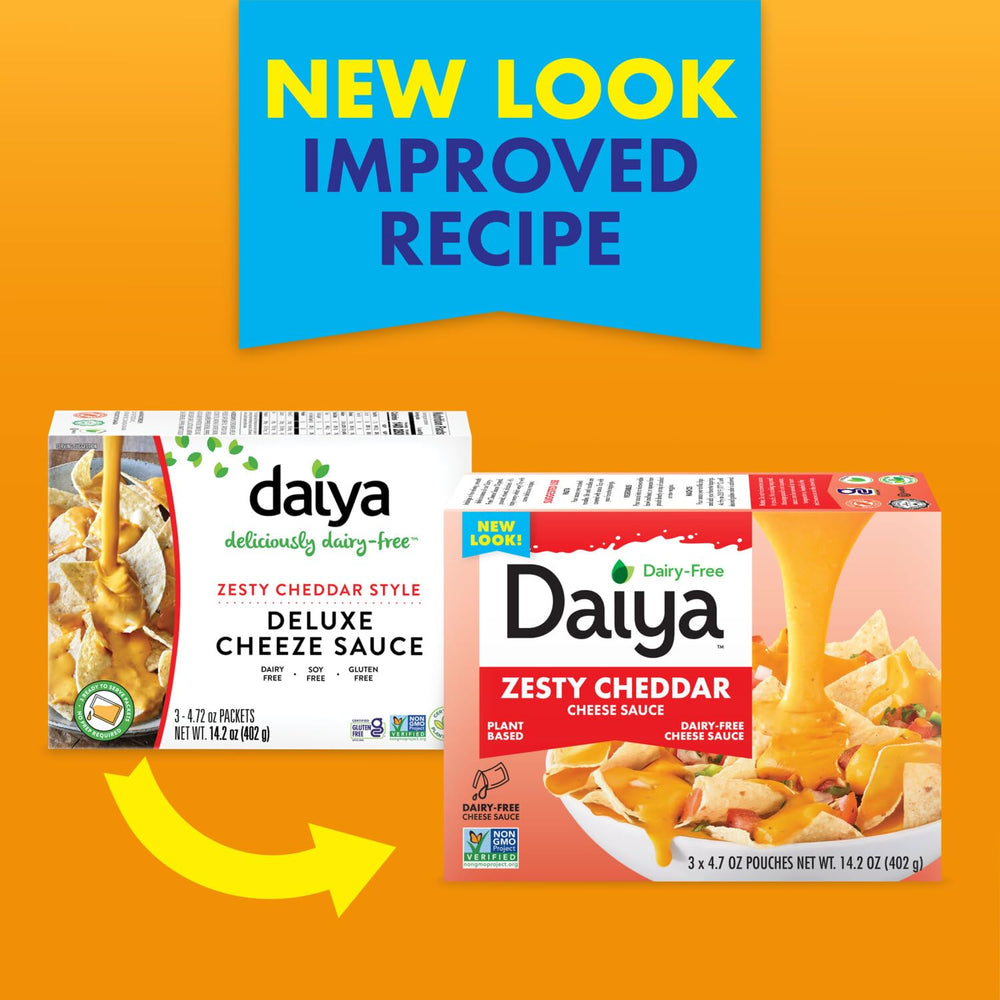 Daiya label with certifications showing plant-based and non-GMO benefits