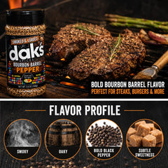 DAK's pepper sprinkled on seared steak adding smoky crunch and rich aroma