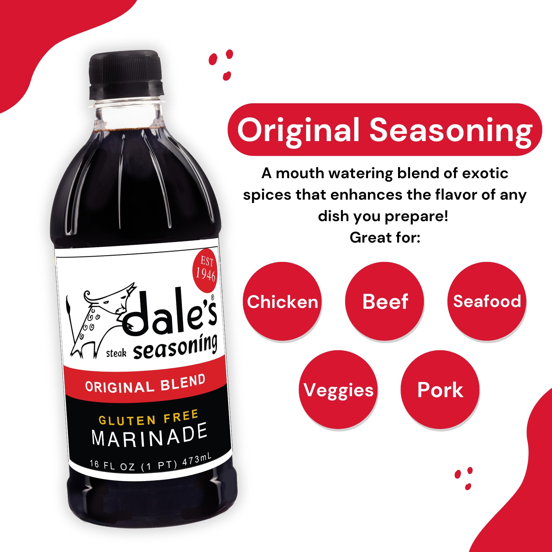 Dales label close-up highlighting ingredients and gluten-free claim