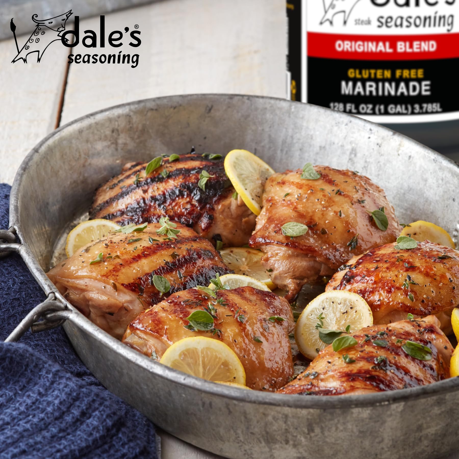 Dale's Steak Seasoning brushed on meat over a grill showing caramelizing and basting benefit