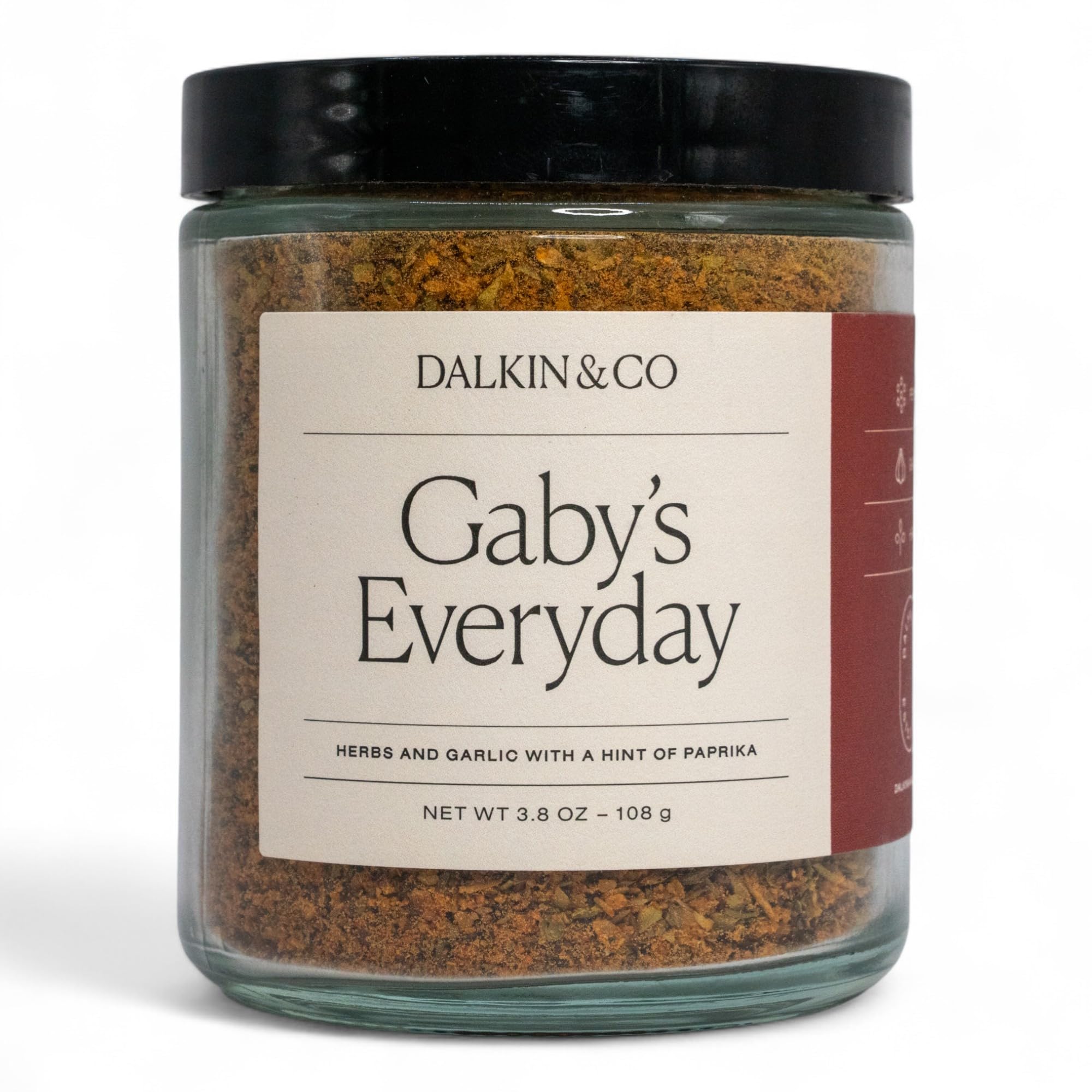 Dalkin & Co front jar showing clean-label seasoning and attractive storage benefit