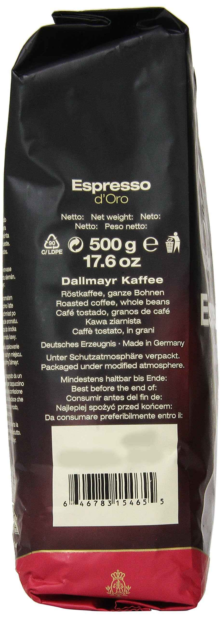 Dallmayr espresso in cup on table showing crema and enjoyment benefit