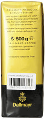 Dallmayr coffee in a filter and cup, demonstrating easy brewing and consistent flavor