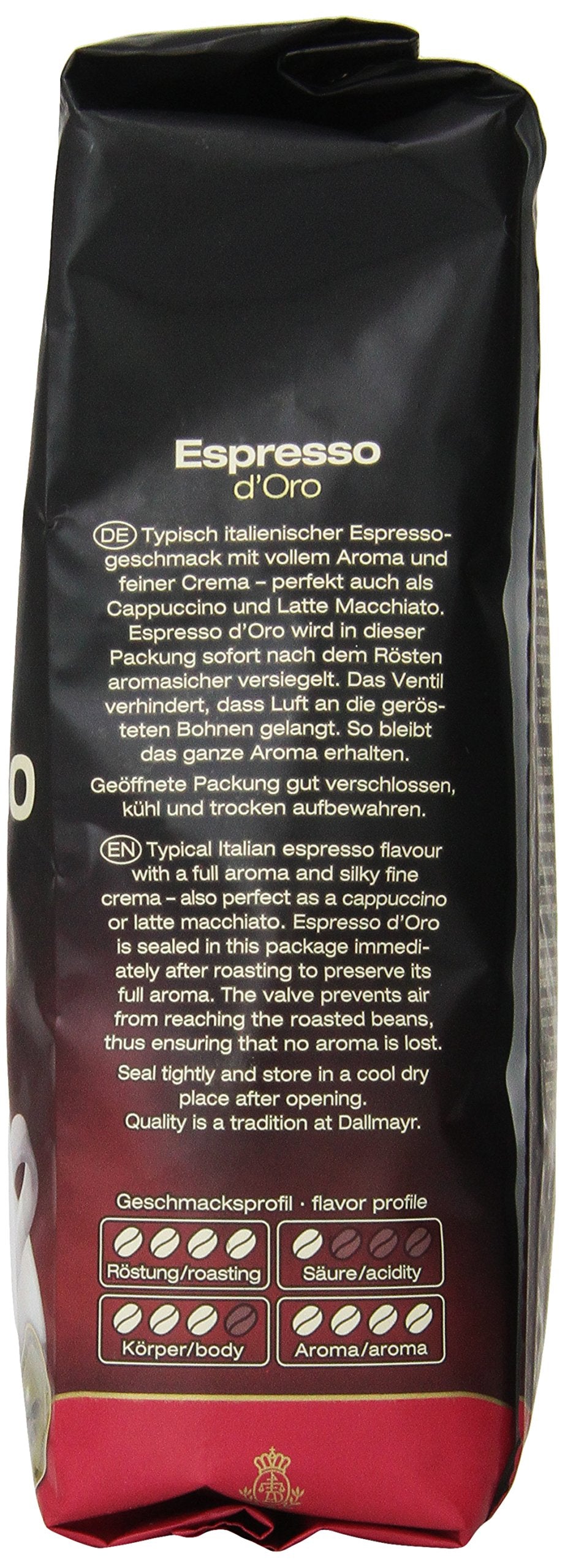Dallmayr whole beans close-up highlighting roast texture and aroma preservation benefit