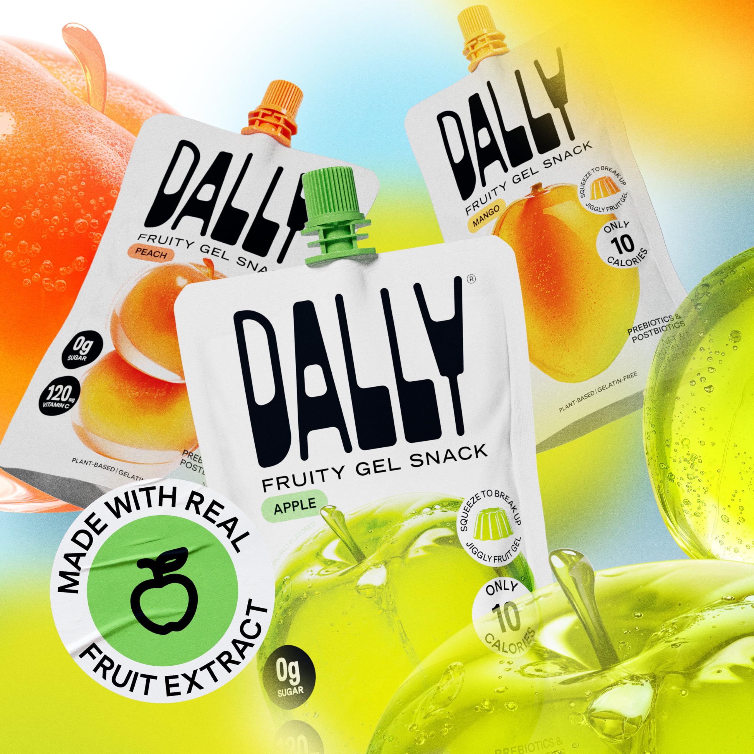 DALLY chilled pouches on ice demonstrating refreshing ready-to-eat snack