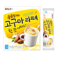 Damtuh front packaging showing 12 goguma latte stick packets and benefits