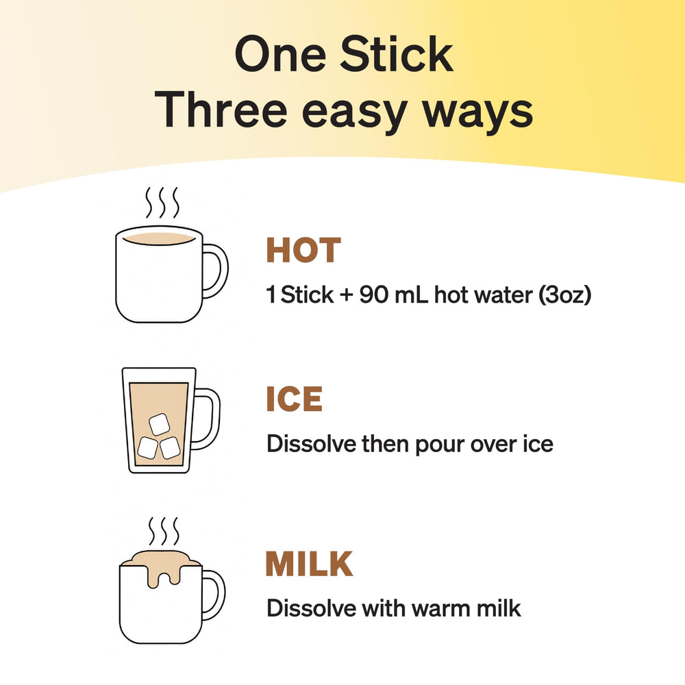 Row of Damtuh goguma latte sticks, convenient single-serve packets for travel