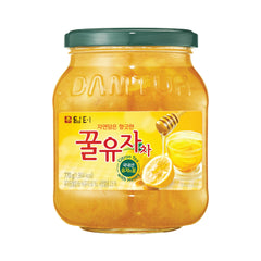 Damtuh jar front label showing honey citron tea and weight benefits