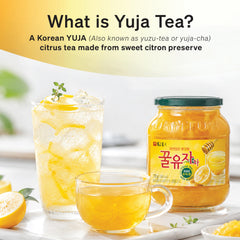 Damtuh open jar revealing chunky yuja peel and honey texture benefits