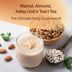 Damtuh powder texture with walnut and almond bits, crunchy creamy benefit