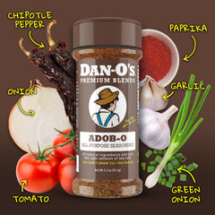Dan-O's bottle top label with readable name and seasoning details for quick ID