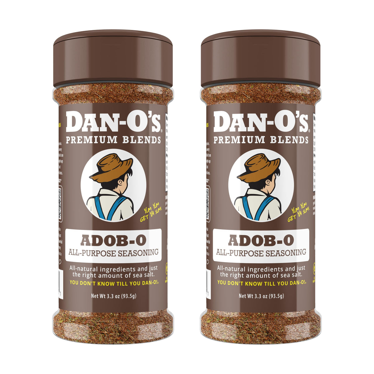 Dan-O's front packaging showing two 3.3 oz bottles and product branding for convenience